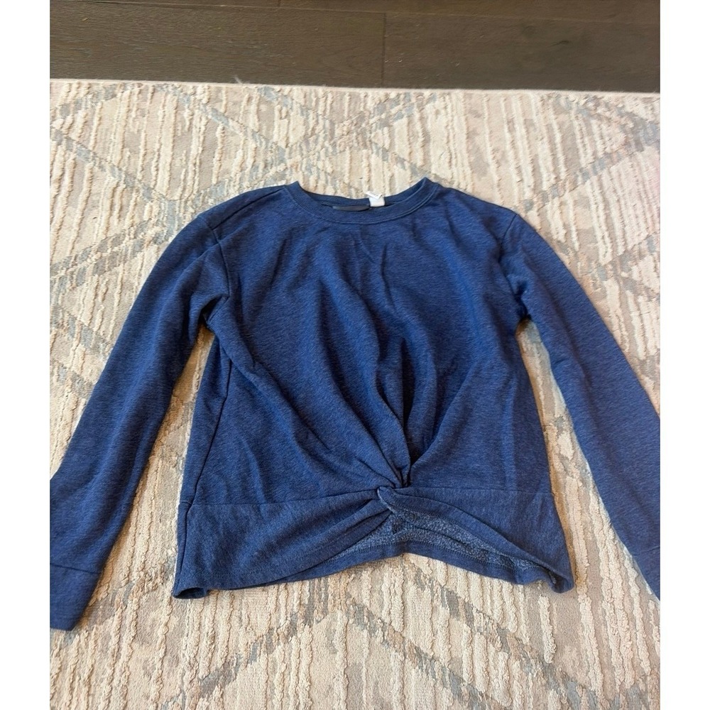 children's place long‎ sleeve sweatshirt front knot girls Large navy blue